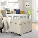 Joveco Storage Ottoman, 24" Fabric Rectangle Tufted Bench Foot Rest Stool for Living Room Bedroom, Beige by CozyNest Decor