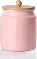 Sweejar Ceramic Kitchen Canisters, 28 FLOZ Porcelain Food Storage Jar with Airtight Seal Wooden Lid, Home Container Serving for Coffee Beans, Tea-leave, Sugar, Salt and More, Tool Bucket (Pink) by CozyNest Decor
