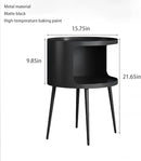 Modern Side Table,Round end Table with Open Storage,Metal nightstand,Bedside Table for Living Room,Bedroom by CozyNest Decor