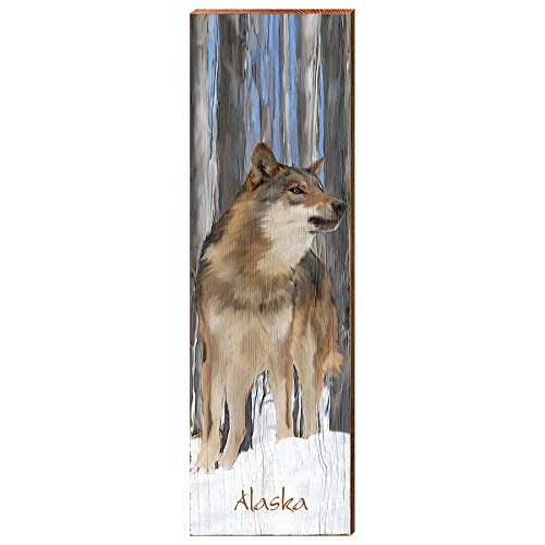 The Great Alaskan Wolf Home Decor Art Print on Real Wood