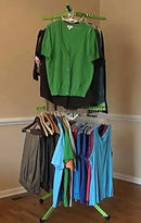 Extra Capacity Garment & Clothes Drying Rack, Adjustable-Height, 120 Pieces of Clothes, Stainless Steel, 4 Caster Wheels by CozyNest Decor