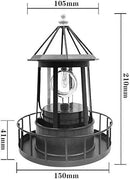 Marsrut LED Solar Light Powered Rotating Lighthouse Beacon Lamp, Outdoor Courtyard Waterproof Solar Hanging Lamp, Lawn Lantern, for Patio Fence Garden Decoration Outdoor Lighting Home Decor (Black) by GreenHaven Gardens