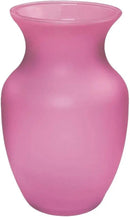 Floral Supply Online - 8" Rose Vase and Flower Guide Booklet - Decorative Glass Flower Vase for Floral Arrangements, Weddings, Home Decor or Office. (Pink) by CozyNest Decor