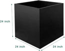 Galvanized Steel Planter Box Black Metal Planter Large Square Indoor Outdoor Planters Cube Steel Heavy Duty Flower Pot 24Inch Powder Coating Modern Commercial Residential for Patio, Deck, Yard, Garden by GreenHaven Gardens