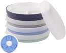 Elk and Friends Kids 6.7” Porcelain Divided Plates with Silicone Suction Sleeves + Silicone Lids | Suitable for Babies/Kids/Toddlers | Microwave & Dishwasher Safe | Non Slip | Snack Dishes | 4 Pack by TinyTreasures Baby Boutique