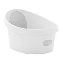 Toddler Bath Tub | Larger Bath for Bigger Kids at Bathtime | Includes Warm and Soft Foam backrest | Grippy Anti-Slip Surface | Includes Easy Drain Bath Plug | White & Grey by TinyTreasures Baby Boutique
