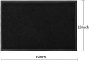 fani Heavy Duty Jet Black Striped Floor Door Mats Entryway Mats Outdoor Indoor Entrance Doormat Waterproof Low Profile Home Rug with Anti-Skid Rubber Back (Jet Black, 23" x 35") by GreenHaven Gardens