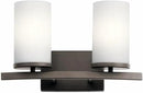 Kichler Crosby 15" 2 Light Vanity Light Satin Etched Cased Opal Olde Bronze® by CozyNest Decor