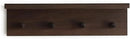 Entrance Coat Rack ，Coat Hooks, Wall-Mounted Wooden Hook Rack, Wall-Mounted Shelves are Very Suitable (Walnut Colored Finish-1) by CozyNest Decor
