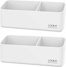 loukin Magnetic and Adhesive Marker Holder, Dry Erase Accessory Tray, Magnetic Storage Organizer for Whiteboard, Glass or Refrigerators 2 Pack(White) by CozyNest Decor