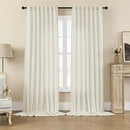Joydeco Curtains, 108 Inches Long, 2 Panels Set, Farmhouse Drapes for Living Room, Semi-Blackout, Linen-Polyester, Ivory on Linen, Rod Pocket by CozyNest Decor