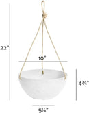 Root & Vessel Self Watering Hanging Planter for Indoor or Outdoor Plants, Unique Marbled Hanging Basket Made of Eco-Friendly Blend of Stone & Plastic, White, 10" by GreenHaven Gardens