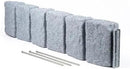 Beuta Landscape Edging | Garden Edging Border | Faux Stone Block XL for Lawn Edging, Flower Beds & Yard Edging – 1 Pack | Each Section Has 6 Blocks 48" L x 4" W x 9.5" H | 3 Spikes | Greystone by GreenHaven Gardens