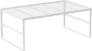 Kitchen Cabinet Storage Shelf Stackable Wire Spice Rack Organizer Heavy Duty Space Saver for Bathroom Bedroom Closet Laundry Room Office Countertop - White, Pack 1 by CozyNest Decor