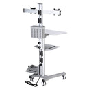 Yescom PC Computer Cart Workstation with Power Strip 2-Monitor