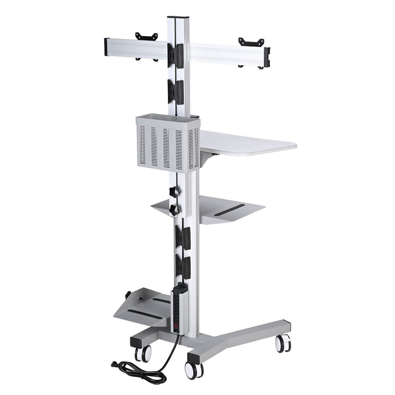 Yescom PC Computer Cart Workstation with Power Strip 2-Monitor