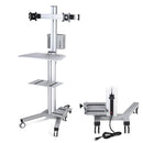 Yescom PC Computer Cart Workstation with Power Strip 2-Monitor by yescomusa