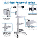Yescom PC Computer Cart Workstation with Power Strip 2-Monitor