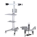 Yescom PC Computer Cart Workstation with Power Strip 2-Monitor