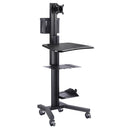 Yescom PC Computer Desktop Rolling Mobile Cart Workstation