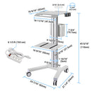 Yescom Rolling Laptop Cart with Power Outlet by yescomusa