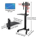 Yescom Mobile TV Stand with Mount for 32-65in Monitors Office Classroom by yescomusa
