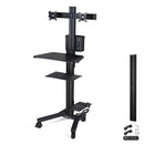 Yescom PC Computer Cart Workstation with Power Strip 2-Monitor