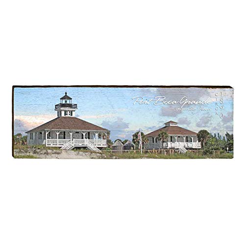 Port Boca Grande Lighthouse Home Decor Art Print on Real Wood