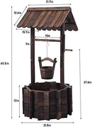 Garden Wooden Decor Rustic Wishing Well Planter Outdoor Home Décor for Patio, Upgrade Wishing Well Garden, Yard Hanging Bucket Patio Lawn Backyard Home Decor by CozyNest Decor