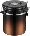 malmo Coffee Canister, Airtight Coffee Container with Date Tracker Lid, Stainless Steel Canister for Kitchen Food Storage (Black-Copper, 16oz) by CozyNest Decor