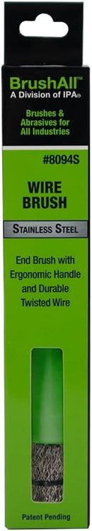 BrushAll® Wire Hand Brush with Ergonomic Handle and Tightly Packed Bristles for Kitchen, Garage, Indoor, Outdoor (Stainless Steel) Patent Pending by TinyTreasures Baby Boutique