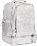 Bentgo Kids 2-in-1 Backpack & Insulated Lunch Bag - Glitter Designed 16” Backpack for School & Travel -, Durable, Water Resistant, Padded, & Large Compartments (Glitter Edition - Silver) by TinyTreasures Baby Boutique
