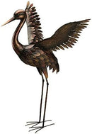 Regal Art & Gift Outdoor Garden Décor, Unique Bird Sculpture, Rustic Metal Bird Statues, Garden Ornaments, Bird Figurine for Lawn, Decorative Sculpture, Crane, Multi, Wings Up, 44" Height by CozyNest Decor