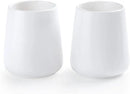 White Toothbrush Holder for Bathroom - 2Pcs Ceramic Tooth Brushing Holders Set, Toothbrush Cup & Toothpaste Organizer for Bathroom Countertop, Makeup Brush Holder, Pen Holder for Home Desktop Storage by CozyNest Decor