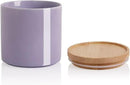 Sweejar Ceramic Food Storage Jar, Stackable Kitchen Canisters, Containers with Airtight Seal Wooden Lid for Serving Coffee Grounds, Coffee Bean, Flour, Tea, Spice and More - 39 Fl Oz (Purple) by CozyNest Decor