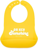 Baby Bib for Eating by Bella Tunno, Waterproof Silicone Bib with Large Food Catcher, Adjustable Fit for Babies 4-12 months & Toddlers 1-3 Years, Boys & Girls, Oh Hey Sunshine by TinyTreasures Baby Boutique