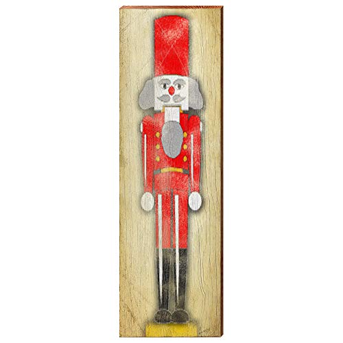 Red Nutcracker Home Decor Art Print on Real Wood