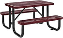 Global Industrial 4 ft. Expanded Metal Rectangular Outdoor Steel Picnic Table, Red by GreenHaven Gardens