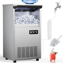 Commercial Ice Maker Machine, 150Lbs/24H with 45Lbs Storage, Fast Ice Making in 8-15Mins, Stainless Steel Under Counter or Freestanding Ice Machine for Home, Party, Office - 2 Water Inlet Modes by CozyNest Decor