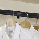 PRINCE HANGER Heavy Duty One Touch System Load 352LBS Clothing Racks for Hanging Clothes Metal Wardrobe Closet System Garment Tension Rod Free Standing Black Width Adjustable PHUS-0022 by CozyNest Decor