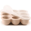 Samuelworld Baby Food Storage Container, 12 Portions x 2.5oz - BPA Free Silicone Freezer Tray with Clip-On Lid for Breast Milk Storage, Homemade Baby Food, Vegetable & Fruit Purees - Brown by TinyTreasures Baby Boutique