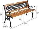 Outvita 49.5in Garden Bench, Deck Hardwood Seat and Metal Armrest Park Bench for Patio Front Porch Path Yard Lawn Poolside (Rhombic) by GreenHaven Gardens