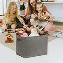 DULLEMELO Grey Storage Baskets for Organizing 2 Pack 16"x12"x12" Fabric Shelf Baskets for Gifts Empty Large Storage Organizer for Closet,Clothes,Toys,Bedroom (Grey) by TinyTreasures Baby Boutique