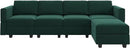 Belffin Modular Sectional Sofa Couch with Reversible Chaise - Velvet L Shaped Couch with Storage, 4-seat Convertible Green.… by CozyNest Decor