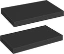 HOOBRO Floating Shelves for Wall, Wall Mounted Shelf Set of 2, 15.7" Hanging Shelf with Invisible Brackets, for Wall in Bathroom, Bedroom, Toilet, Kitchen, Living Room, Office, Black BK40BJ01 by CozyNest Decor