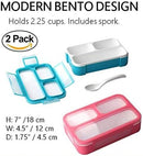 Snack Container - Small Bento Lunch Box for Kids Girls Boys Toddlers | MINI Leak-proof Boxes, Baby Bentobox for Daycare, Portion Containers, BPA-Free Pink and Blue Set of 2 by TinyTreasures Baby Boutique