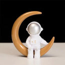 4 Pcs Silver White Astronaut Statues Set, Spaceman Sculpture Figurines Home Ornament Cake Toppers Gift by CozyNest Decor