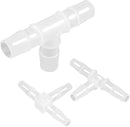 1/4" Tee Fitting Equal Barb 3 Way Hose Barb Fitting Splicer Joint Mender Adapter Union Fitting for Fuel Gas Liquid Air (Pack of 5)