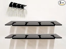 WANLIAN Wine Glass Holder (Pack of 2), Wall Mounted Acrylic Holder for Reception Party and Kitchen Tableware Storage (Black) by CozyNest Decor