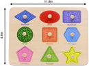 Aile Toddler Wooden Preschool Learning Shape Peg Puzzle Board Toys by TinyTreasures Baby Boutique